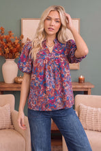 Load image into Gallery viewer, Blooming Beautifully Floral Puff Sleeve Top

