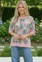 Load image into Gallery viewer, Patchwork Dreams Short Sleeve Top
