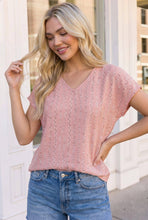 Load image into Gallery viewer, Coral Bloom Floral Stripe V-Neck Top
