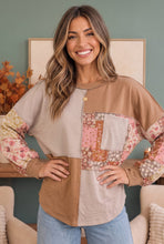 Load image into Gallery viewer, Neapolitan Patchwork Floral Colorblock Pullover
