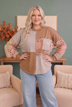 Load image into Gallery viewer, Neapolitan Patchwork Floral Colorblock Pullover
