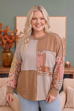 Load image into Gallery viewer, Neapolitan Patchwork Floral Colorblock Pullover

