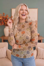 Load image into Gallery viewer, Pumpkin Patch Pretty Mesh Long Sleeve Top
