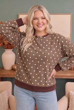 Load image into Gallery viewer, Cozy Dots Ribbed Pullover in Caramel
