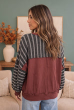 Load image into Gallery viewer, Perfect Plum Striped Pullover
