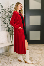 Load image into Gallery viewer, Happy Hours Long Velvet Cardigan
