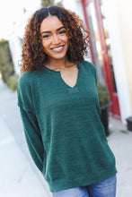 Load image into Gallery viewer, Lock Eyes Notched Neck With Patch Oversized Sweater in Hunter Green
