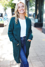 Load image into Gallery viewer, Striped Knit Open Cardigan in Hunter Green
