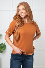 Load image into Gallery viewer, Heartbreaker Waffle Knit Tee in Chestnut
