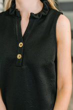 Load image into Gallery viewer, High Tide High Neck Embossed Sleeveless Dress in Black
