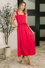 Load image into Gallery viewer, Hold Me Down Midi Dress in Fuchsia
