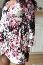 Load image into Gallery viewer, Honey Do I Ever Faux Wrap Dress in White Floral
