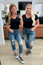 Load image into Gallery viewer, Danny Mid Rise Cuffed Destroyed Boyfriend Jeans by Judy Blue
