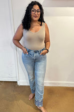 Load image into Gallery viewer, Miranda High Rise Plaid Cuff Vintage Straight Jeans By Judy Blue
