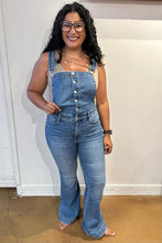 Load image into Gallery viewer, Izzy Control Top Retro Flare Overalls by Judy Blue
