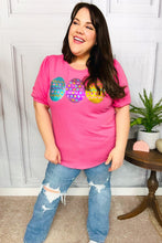 Load image into Gallery viewer, Adorable Sequin Easter Egg Terry Top in Hot Pink
