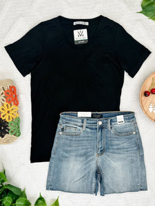 Sophie Pocket Short Sleeve Tee - Black