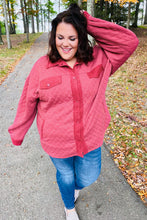 Load image into Gallery viewer, Eyes On You Quilted Knit Button Down Shacket in Marsala
