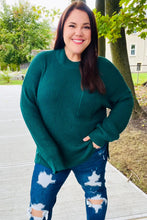 Load image into Gallery viewer, Classy Chic Mock Neck Chest Pocket Knit Sweater in Hunter Green
