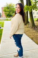 Load image into Gallery viewer, Follow Me Pointelle Knit Button Down Cardigan in Oatmeal
