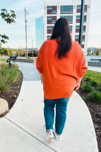 Load image into Gallery viewer, Autumn Vibes Asymmetrical Knit Sweater in Pumpkin
