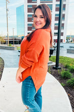 Load image into Gallery viewer, Autumn Vibes Asymmetrical Knit Sweater in Pumpkin
