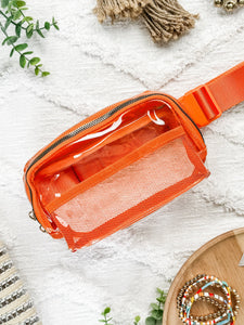 Clear Crossbody Bag in Orange