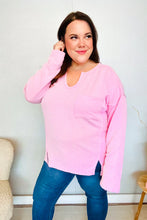 Load image into Gallery viewer, Eyes On You Mineral Wash Rib Notch Neck Pocket Top in Pink
