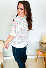 Load image into Gallery viewer, Spread Joy Ivory &amp; Multicolor Jacquard Bubble Sleeve Sweater
