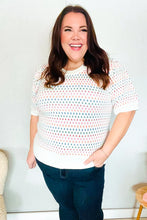 Load image into Gallery viewer, Spread Joy Ivory &amp; Multicolor Jacquard Bubble Sleeve Sweater
