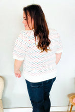 Load image into Gallery viewer, Spread Joy Ivory &amp; Multicolor Jacquard Bubble Sleeve Sweater
