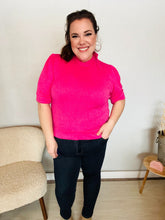 Load image into Gallery viewer, Pretty In Pink Mock Neck With Back Ribbon Bow Tie Sweater Top
