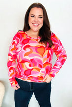 Load image into Gallery viewer, Find Love Red/Pink Fitted Floral Print Buttery Soft Knit Top
