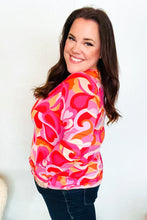 Load image into Gallery viewer, Find Love Red/Pink Fitted Floral Print Buttery Soft Knit Top
