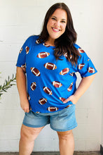 Load image into Gallery viewer, Game Day Football Print Knit Top in Blue
