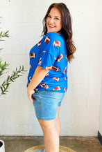 Load image into Gallery viewer, Game Day Football Print Knit Top in Blue
