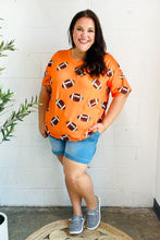 Load image into Gallery viewer, Game Day Football Print Knit Top in Orange
