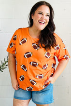 Load image into Gallery viewer, Game Day Football Print Knit Top in Orange
