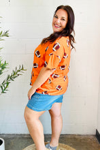 Load image into Gallery viewer, Game Day Football Print Knit Top in Orange
