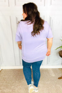 Perfectly Poised Cut Edge French Terry Top in Lilac