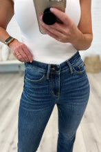 Load image into Gallery viewer, Josephine Mid Rise Raw Hem Bootcut Jeans by Judy Blue
