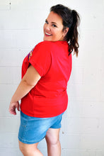 Load image into Gallery viewer, Light Me Up Sequin Firework Dolman Top in Red
