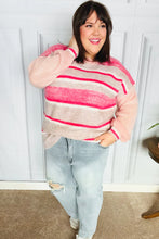 Load image into Gallery viewer, On The Chase Pink &amp; Coral Striped Knit Sweater
