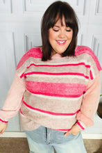 Load image into Gallery viewer, On The Chase Pink &amp; Coral Striped Knit Sweater
