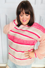 Load image into Gallery viewer, On The Chase Pink &amp; Coral Striped Knit Sweater
