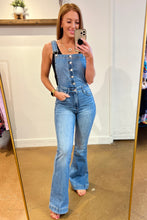 Load image into Gallery viewer, Izzy Control Top Retro Flare Overalls by Judy Blue
