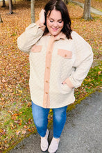 Load image into Gallery viewer, Eyes On You Taupe Quilted Knit Button Down Shacket
