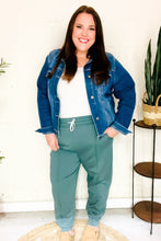 Load image into Gallery viewer, Knit Front Seam Sweatpants in Ash Jade
