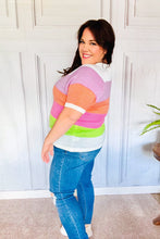 Load image into Gallery viewer, Get Started Lavender &amp; Orange Stripe Jacquard Sweater Top
