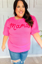 Load image into Gallery viewer, &quot;Mama&quot; Embroidery Puff Sleeve Sweater Top Pink
